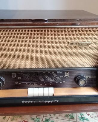radio antica con giradischi Augusta
