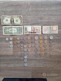 Lotto Monete e Banconote vecchie Lire Italiaed ne 