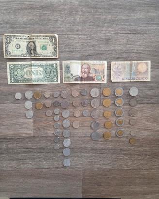 Lotto Monete e Banconote vecchie Lire Italiaed ne 