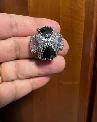 anello donna acciaio con pietre