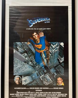Locandina originale Superman 1978 con cornice
