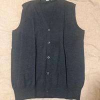 Maglione senza maniche L in cashmere grigio scuro