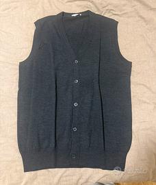 Maglione senza maniche L in cashmere grigio scuro