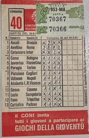Schedina Vintage Totocalcio 24 Maggio 1981