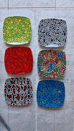 Set 6 piatti Keith Haring Tognana nuovi pop art vi