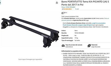 barre portatutto per kia picanto
