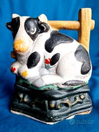 Fermaporta a forma di mucca. Vintage. Usato