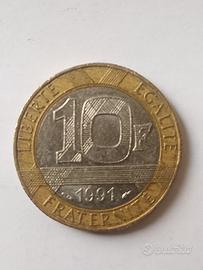 MONETA 10 FRANCHI  FRANCIA ANNO 1991