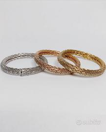 3 Bracciali oro 18 kt di complessivi gr. 113.80