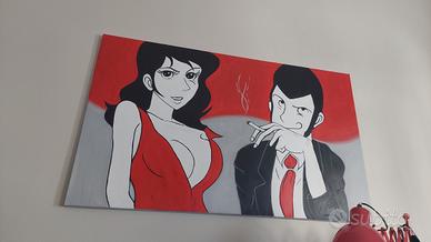 Quadro dipinto su tela 100×60 Lupin/Margot