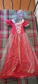 costume principessa rosa 4/6anni