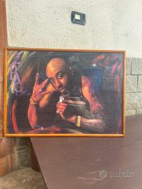 Quadro Tupac - acrilico - 2pac