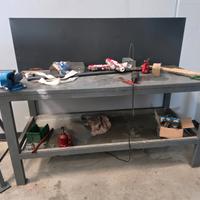 Banco da Lavoro in Acciaio 187x80 cm + Morsa