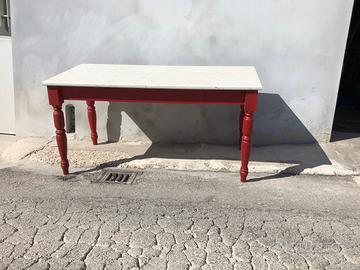 Tavolo gamba tornita