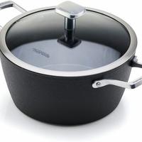 CASSERUOLA 20CM 2 MANIGLIE C/COP. IN VETRO MONETA