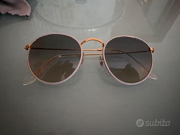 Occhiali da sole Ray-Ban originali tondi bianchi
