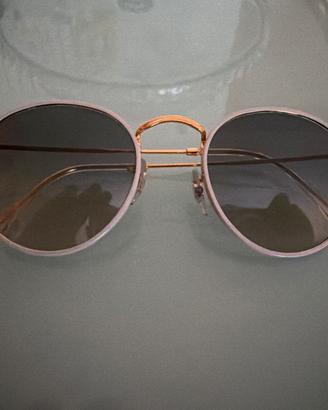 Occhiali da sole Ray-Ban originali tondi bianchi