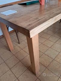 tavolo castagno massello e 6 sedie Thonnet 