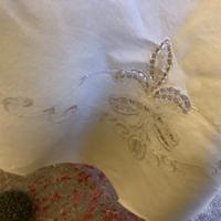 Tovaglia écru in pure lino di circa 100 anni