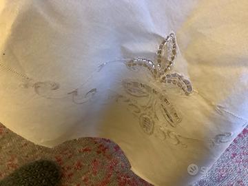 Tovaglia écru in pure lino di circa 100 anni