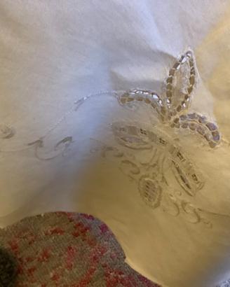 Tovaglia écru in pure lino di circa 100 anni