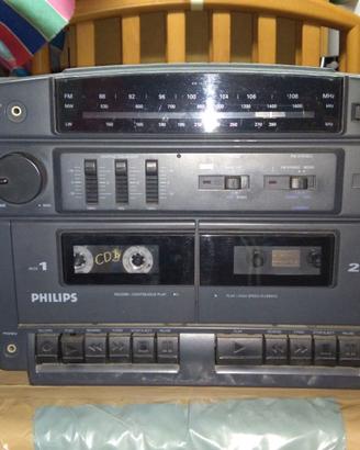 STEREO RADIO MANGIACASSETTE PHILIPS ANNI 80'