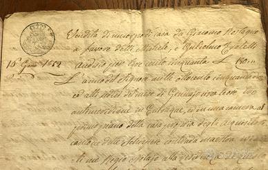 Manoscritto del 1852– atto notarile
