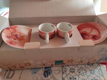 Set 2 tazze colazione in porcellana marca Thun 