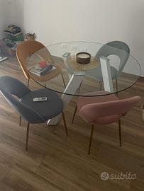 Tavolo rotondo in vetro