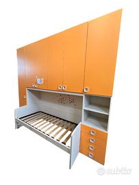 Cameretta a ponte bianca/arancione