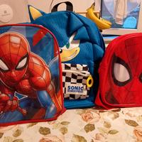 lotto zainetti asilo Spiderman+ Sonic