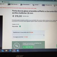 Porta per doccia marca Giava mai usata