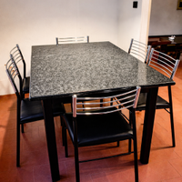 TAVOLO IN GRANITO NERO AFRICA ANNI '80