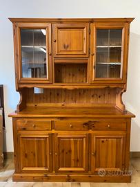 Mobile con vetrina in pino massello