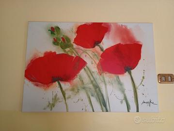 Quadro grande su legno:  fiori di tulipani