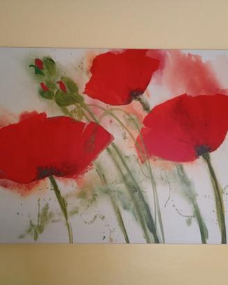 Quadro grande su legno:  fiori di tulipani