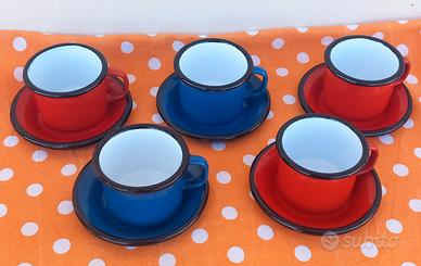 tazzine da caffè in metallo smaltato 