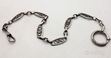 Stupenda catenella orologio argento fine 800
