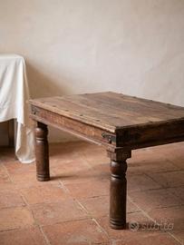 tavolino da salotto etnico in legno massello
