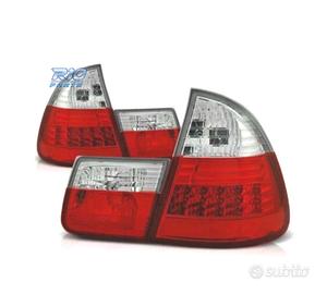 FANALI BMW E46 TOURING 98-05 LED CROMATO ROSSO