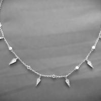 Collana girocollo argento 925 con strass.