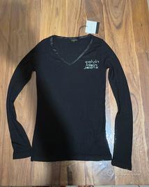 Magliette cotone calvin klein manica lunga