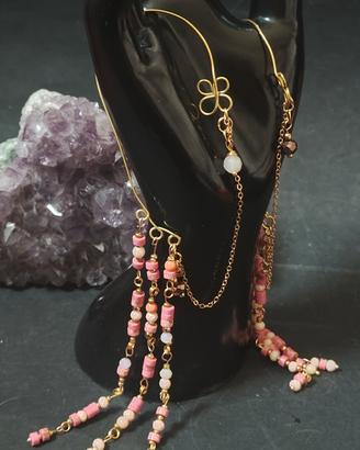 orecchini ear cuff agata vetro acciaio 