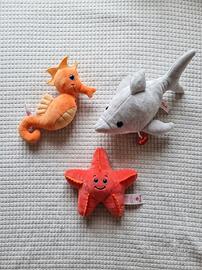 Set 3 Peluche Trudi Tema Mare Originali 
