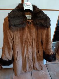 Giacca vintage in pelle scamosciata