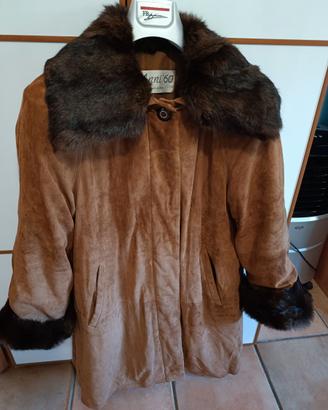 Giacca vintage in pelle scamosciata