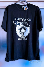 T-Shirt XXL "Nervous" Records nera logo + Sticker 