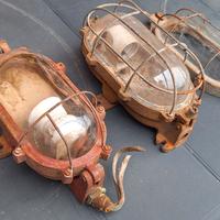 Lampade industriali vintage ghisa miniera officina