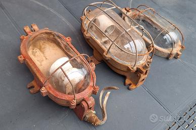 Lampade industriali vintage ghisa miniera officina