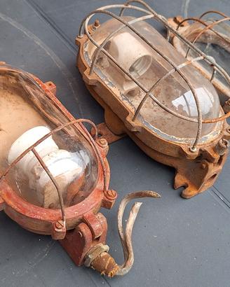 Lampade industriali vintage ghisa miniera officina